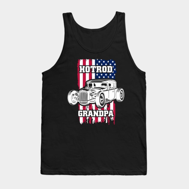 Hot Rod Grandpa American Vintage Tuning Mechanic Tank Top by FunnyphskStore